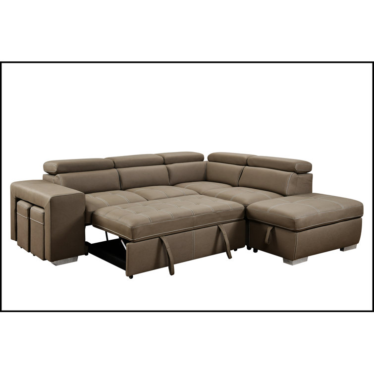 Latitude Run® 105" Sectional Sofa With Adjustable Headrest ,Sleeper